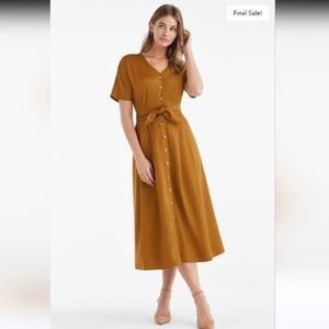 Vetta The Two Piece Midi Dress Mustard Gold Yellow Capsule Sustainable Size 2